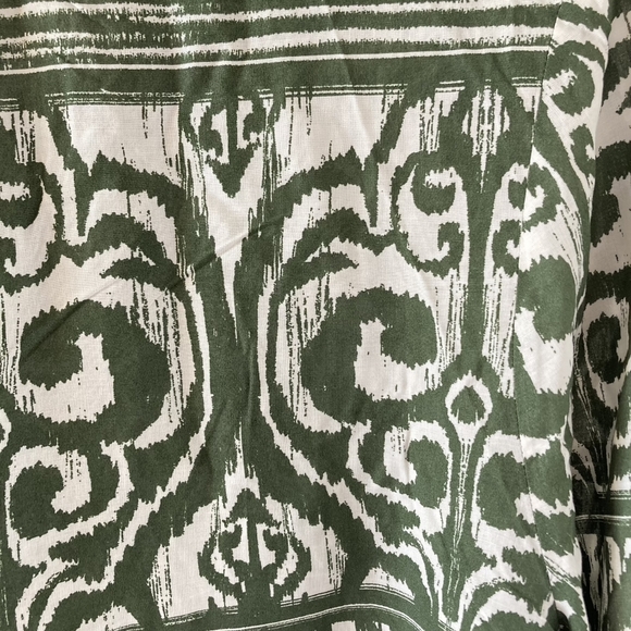 BNWT F&F Olive Green Aztec Pattern Lightweight Grandad Collared Blouse Size 14 - Picture 4 of 13